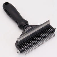HKM-781715 Pet Hair Detangling Comb - Two-in-One Design with Dense Tooth Options in Blue, Pink, and Black