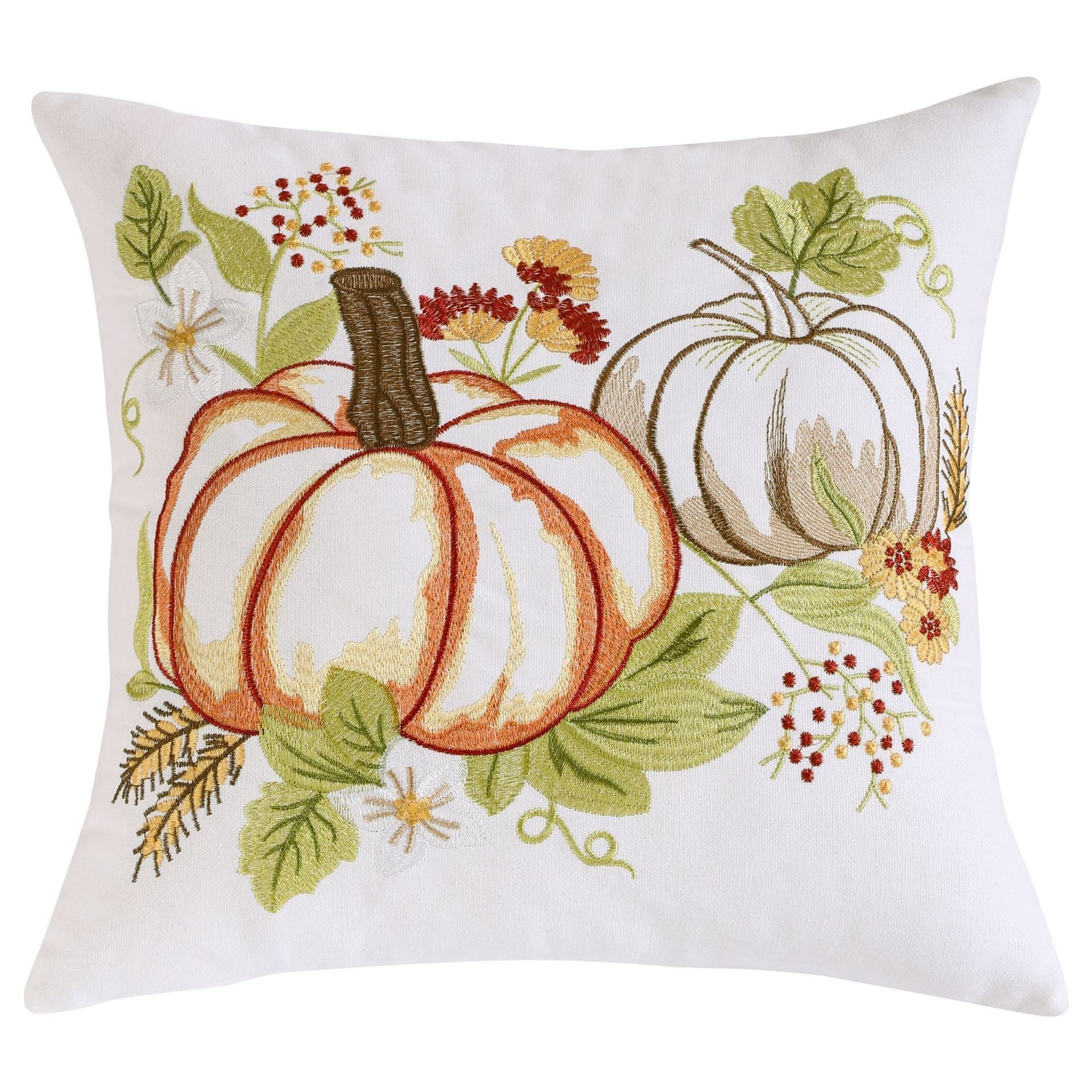 HKM-781907 Pumpkin Embroidered Halloween Pillow Cover in Assorted Colors, 45x45cm