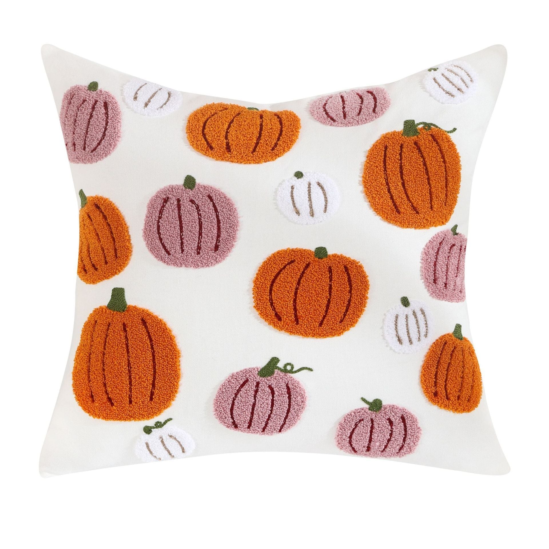 HKM-781907 Pumpkin Embroidered Halloween Pillow Cover in Assorted Colors, 45x45cm