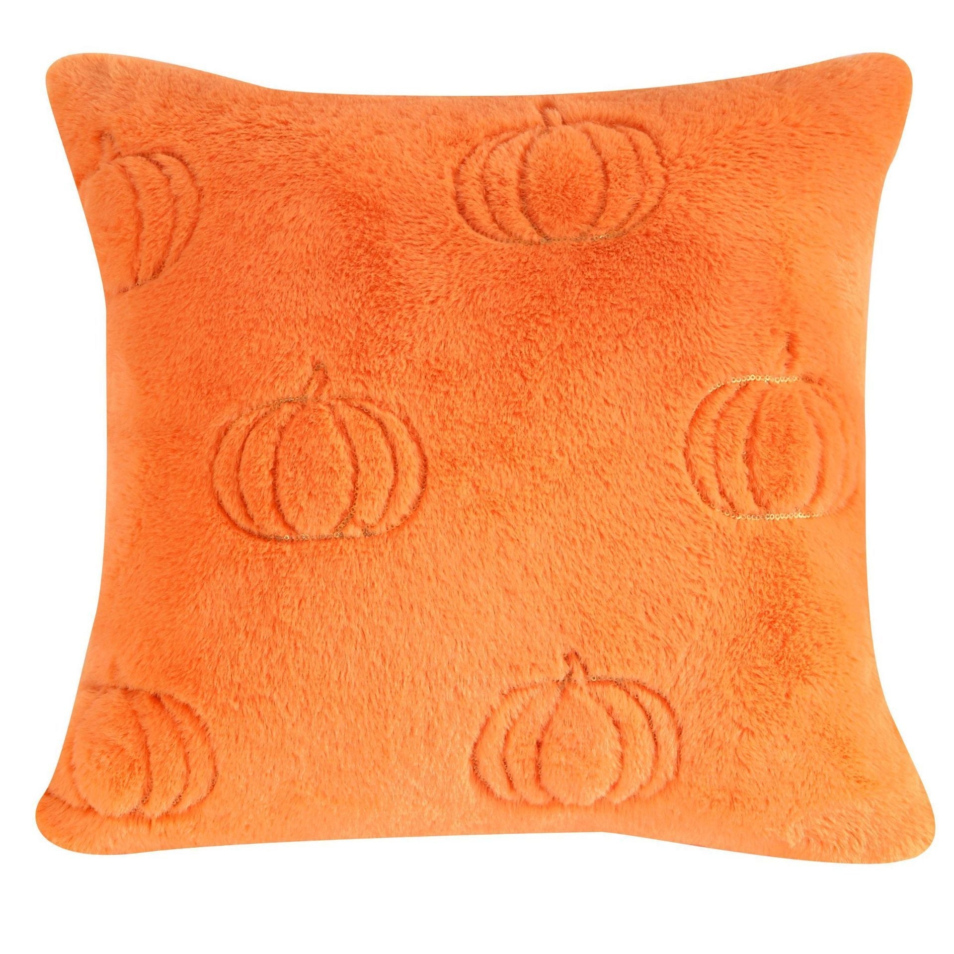 HKM-781907 Pumpkin Embroidered Halloween Pillow Cover in Assorted Colors, 45x45cm