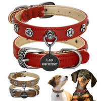 HKM-781971 Double-Layer Super Fiber Pet Leather Collar for Small and Medium Dogs with Custom Rose Nail Design
