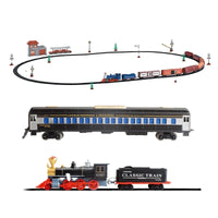 HKM-782035 Battery Operated Electric Simulation Train Track Set with Lights and Sound for Kids Ages 2-4