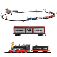 HKM-782035 Battery Operated Electric Simulation Train Track Set with Lights and Sound for Kids Ages 2-4