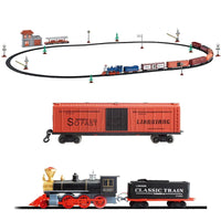 HKM-782035 Battery Operated Electric Simulation Train Track Set with Lights and Sound for Kids Ages 2-4