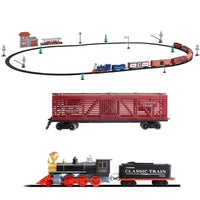 HKM-782035 Battery Operated Electric Simulation Train Track Set with Lights and Sound for Kids Ages 2-4