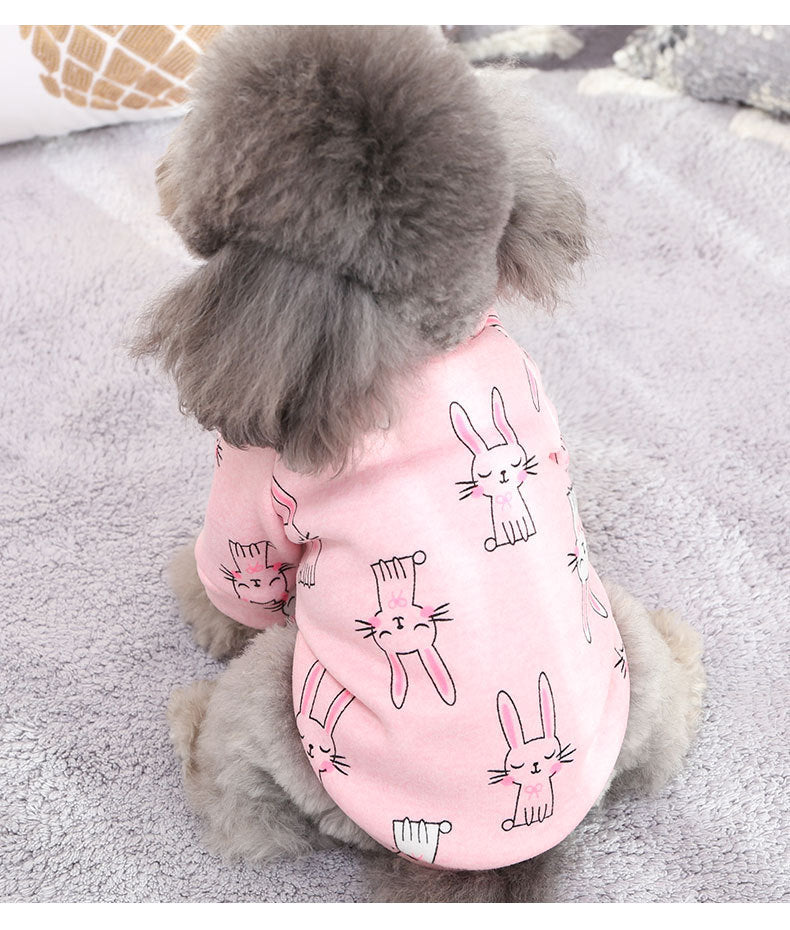 HKM-782035 Cozy Fleece Print Sweatshirt Dress with Teddy Biped Design in Pink Bunny