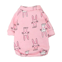 HKM-782035 Cozy Fleece Print Sweatshirt Dress with Teddy Biped Design in Pink Bunny