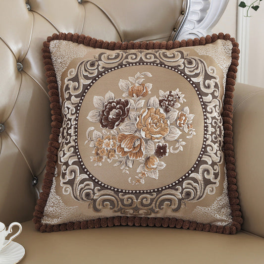 HKM-782163 Embroidered Jacquard Cushion Cover in Mixed Fabric – Available in 50x50CM and 60x60CM Sizes