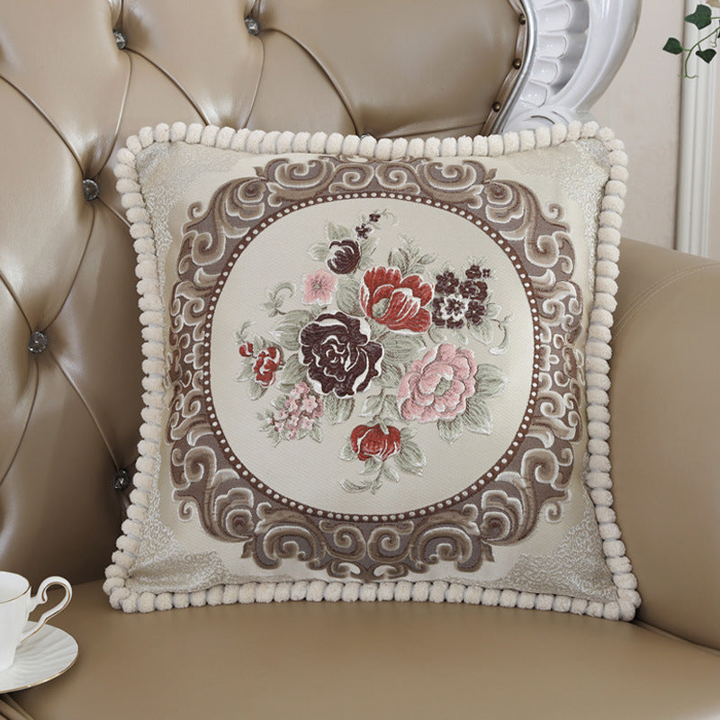 HKM-782163 Embroidered Jacquard Cushion Cover in Mixed Fabric – Available in 50x50CM and 60x60CM Sizes