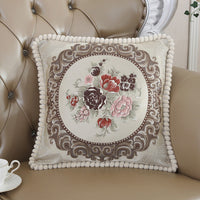 HKM-782163 Embroidered Jacquard Cushion Cover in Mixed Fabric – Available in 50x50CM and 60x60CM Sizes