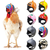 HKM-782227 Protective Chicken Hat in Rainbow, Army Green, Black & White Plaid, Pink Smiling Face, and More
