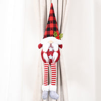 HKM-782483 Santa Claus and Snowman Curtain Buckles - Fabric Holiday Decorations for Homes and Hotels