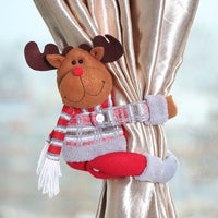 HKM-782483 Santa Claus and Snowman Curtain Buckles - Fabric Holiday Decorations for Homes and Hotels