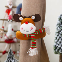 HKM-782483 Santa Claus and Snowman Curtain Buckles - Fabric Holiday Decorations for Homes and Hotels