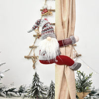 HKM-782483 Santa Claus and Snowman Curtain Buckles - Fabric Holiday Decorations for Homes and Hotels