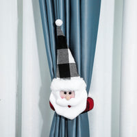 HKM-782483 Santa Claus and Snowman Curtain Buckles - Fabric Holiday Decorations for Homes and Hotels