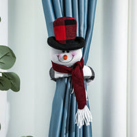 HKM-782483 Santa Claus and Snowman Curtain Buckles - Fabric Holiday Decorations for Homes and Hotels