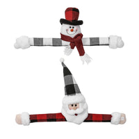 HKM-782483 Santa Claus and Snowman Curtain Buckles - Fabric Holiday Decorations for Homes and Hotels