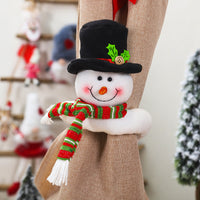 HKM-782483 Santa Claus and Snowman Curtain Buckles - Fabric Holiday Decorations for Homes and Hotels