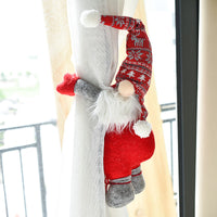HKM-782483 Santa Claus and Snowman Curtain Buckles - Fabric Holiday Decorations for Homes and Hotels