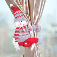 HKM-782483 Santa Claus and Snowman Curtain Buckles - Fabric Holiday Decorations for Homes and Hotels