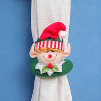 HKM-782483 Santa Claus and Snowman Curtain Buckles - Fabric Holiday Decorations for Homes and Hotels
