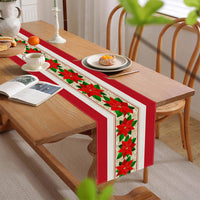 HKM-782547 Christmas Polyester Tablecloth - Holiday Decoration, 180x33CM & 180x40CM, Various Colors Available