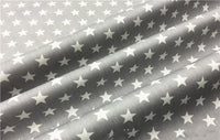 HKM-782611 Cotton Fabric with Black and Gray Five-Pointed Star and Dot Pattern, 100% Cotton, 160cm Wide