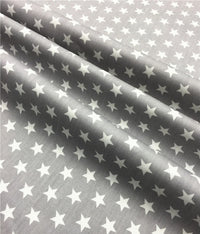 HKM-782611 Cotton Fabric with Black and Gray Five-Pointed Star and Dot Pattern, 100% Cotton, 160cm Wide