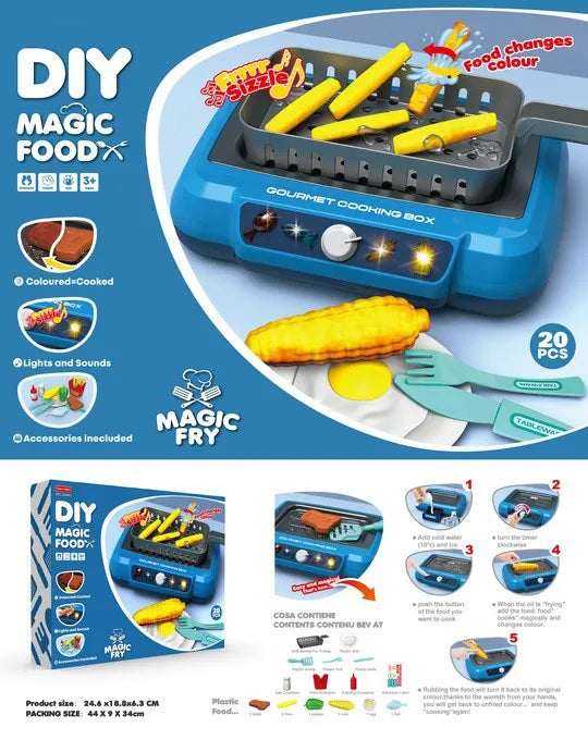 HKM-782611 Mini Kitchen Cooking Box Set for Kids - Simulation Cooking Toys with Real Tools - Ages 2 and Up