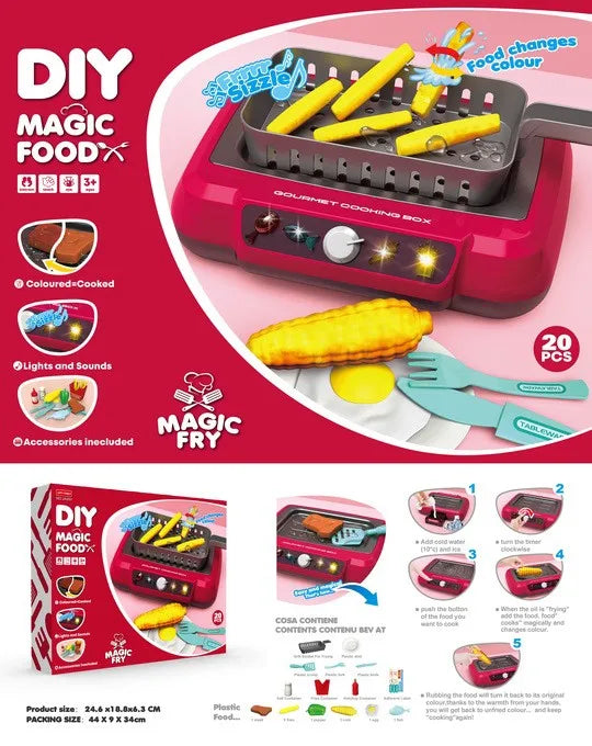 HKM-782611 Mini Kitchen Cooking Box Set for Kids - Simulation Cooking Toys with Real Tools - Ages 2 and Up