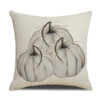 HKM-782611 Thanksgiving Pattern Linen Lumbar Pillowcase – 45x45cm, Single-Sided
