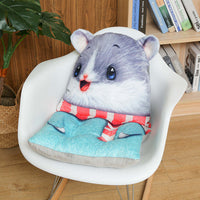 HKM-782739 Hamster Plush Doll Pillow Cushion - Soft Animal Toy, 40cm x 80cm, PP Cotton Filling