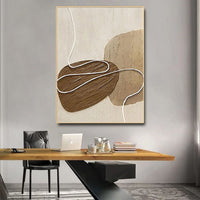 HKM-782867 Large Abstract Handmade Oil Painting on Canvas - Textured Modern Palette Knife Wall Art