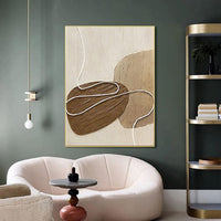 HKM-782867 Large Abstract Handmade Oil Painting on Canvas - Textured Modern Palette Knife Wall Art