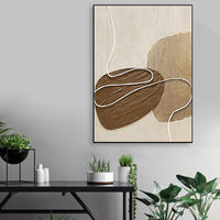 HKM-782867 Large Abstract Handmade Oil Painting on Canvas - Textured Modern Palette Knife Wall Art