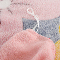HKM-782931 Cozy Floral Coral Fleece Sheet Set with Quilt Cover and Pillowcases