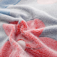 HKM-782931 Cozy Floral Coral Fleece Sheet Set with Quilt Cover and Pillowcases