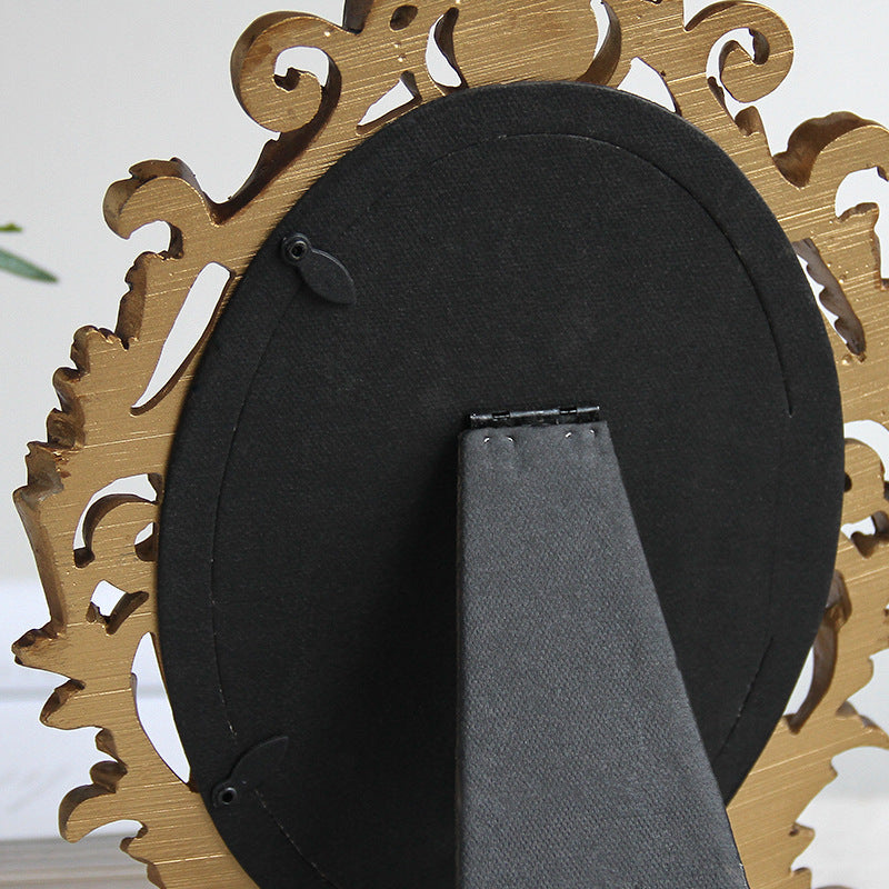 HKM-782931 Elegant European Oval Resin Photo Frame in Multiple Sizes: 6-inch, 7-inch, 8-inch