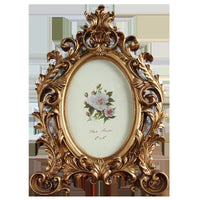 HKM-782931 Elegant European Oval Resin Photo Frame in Multiple Sizes: 6-inch, 7-inch, 8-inch