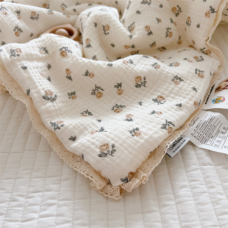 HKM-782931 Korean Floral Pure Cotton Summer Quilt with Soybean Fiber Filling - Various Sizes Available