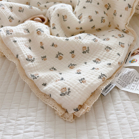 HKM-782931 Korean Floral Pure Cotton Summer Quilt with Soybean Fiber Filling - Various Sizes Available