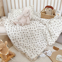 HKM-782931 Korean Floral Pure Cotton Summer Quilt with Soybean Fiber Filling - Various Sizes Available