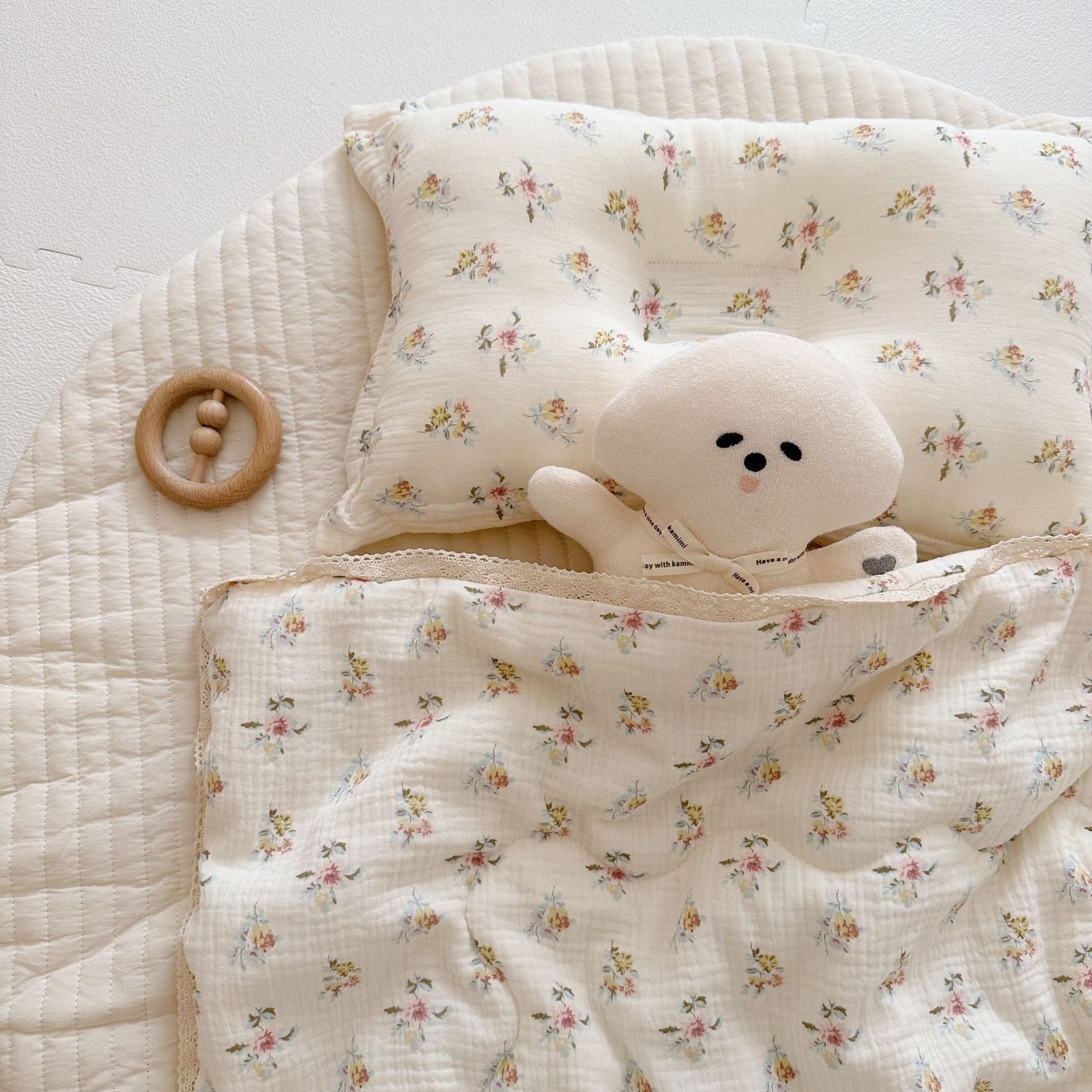 HKM-782931 Korean Floral Pure Cotton Summer Quilt with Soybean Fiber Filling - Various Sizes Available