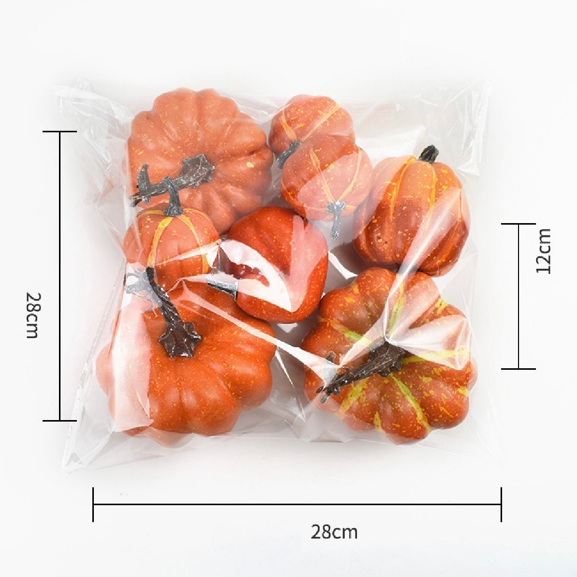 HKM-783059 Autumn-Themed Decorative Props Set with Pumpkins, Acorns, Maple Leaves, and Pine Cones for Halloween DIY Decor