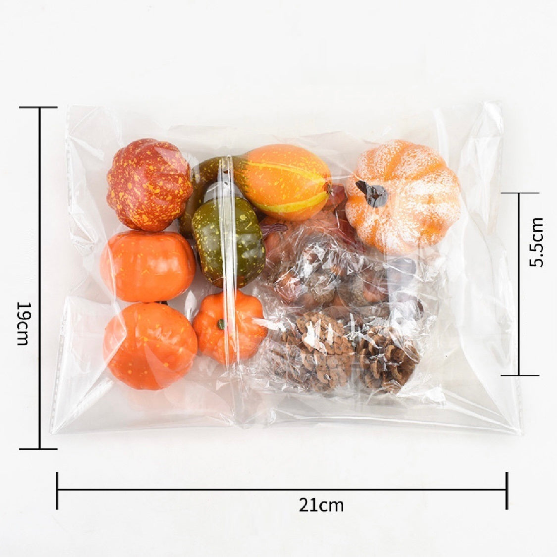 HKM-783059 Autumn-Themed Decorative Props Set with Pumpkins, Acorns, Maple Leaves, and Pine Cones for Halloween DIY Decor