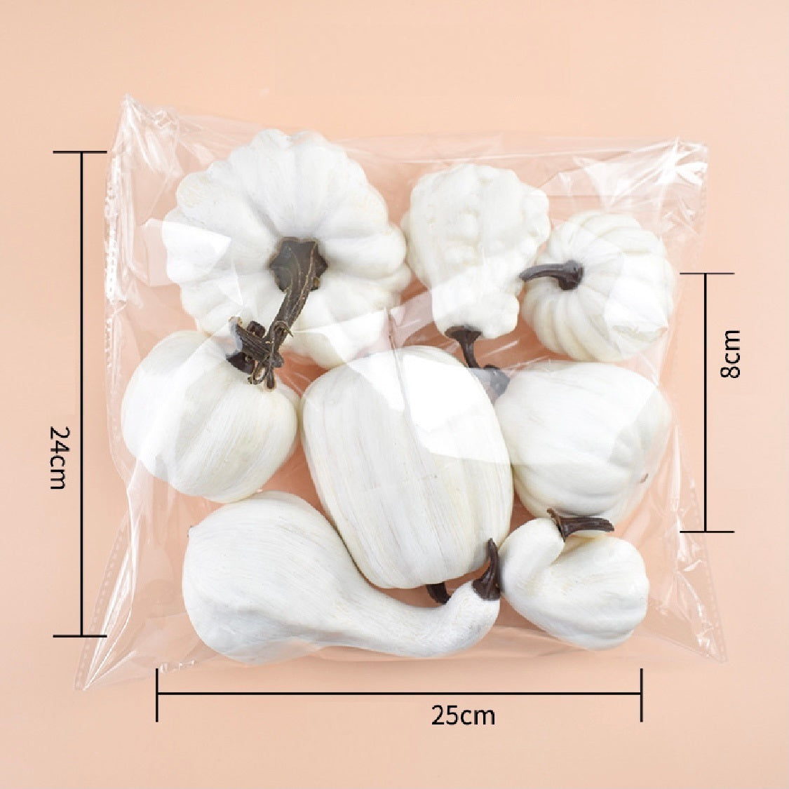 HKM-783059 Autumn-Themed Decorative Props Set with Pumpkins, Acorns, Maple Leaves, and Pine Cones for Halloween DIY Decor