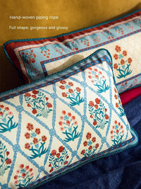 HKM-783059 Retro Plant and Flower Design Pillowcase Set with Pillow Core, 30 x 70 cm