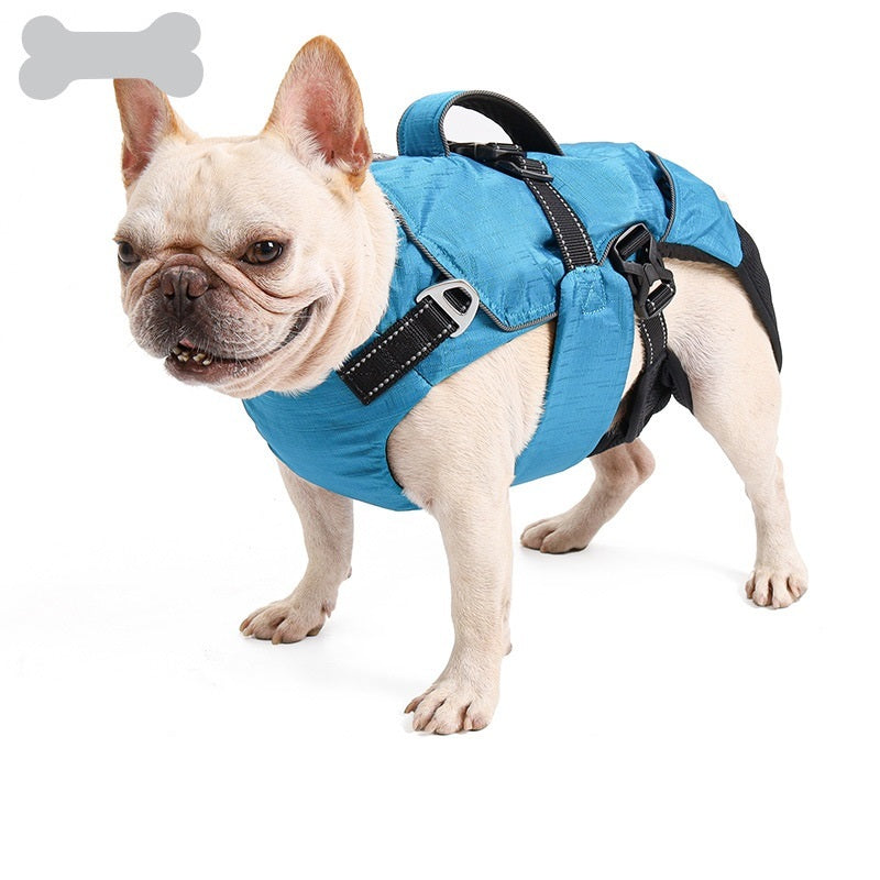 HKM-783123 3-in-1 Multifunctional Pet Backpack and Chest Harness in Blue and Grey