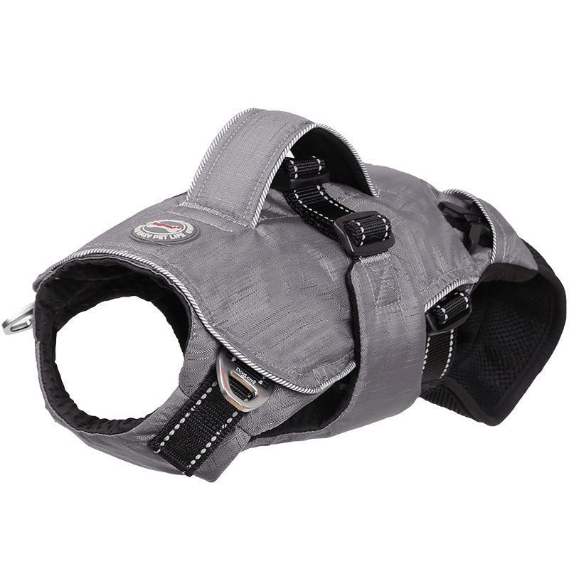 HKM-783123 3-in-1 Multifunctional Pet Backpack and Chest Harness in Blue and Grey